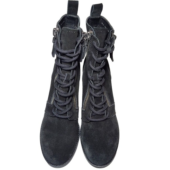 Dolce Vita Lela Black Suede Boot Size Women's Size 8.5 Double Zip - Picture 4 of 5